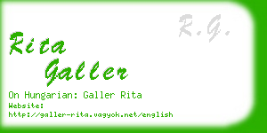 rita galler business card